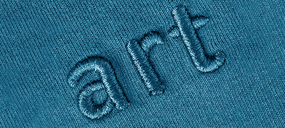 Good digitizing & vector art is responsible for creating the embroidery shown in this image.